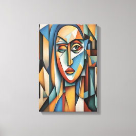 Lebhafte kubistische Portrait Abstrakte geometrisc Leinwanddruck