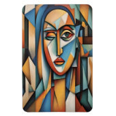 Lebhafte kubistische Portrait Abstrakte geometrisc Magnet (Vertikal)
