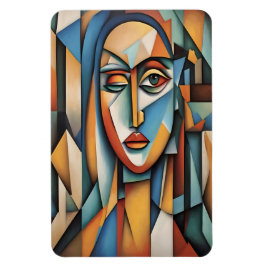 Lebhafte kubistische Portrait Abstrakte geometrisc Magnet