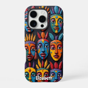 Lebhafte kulturelle Masken iPhone 16 Pro Hülle