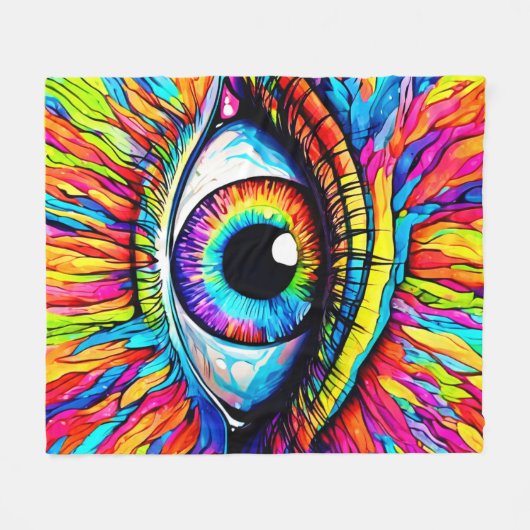 Lebhafte Kunst am Auge Fleecedecke (Vorderseite (Horizontal))
