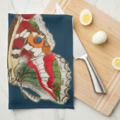 Lebhafte Kunst - Aquarellblume Geschirrtuch (Viertel Falte)