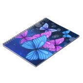 Lebhafte Kunst in Blau und Rosa Notizblock (Linke Seite)