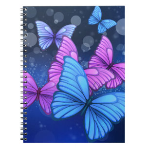 Lebhafte Kunst in Blau und Rosa Notizblock