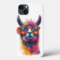 Lebhafte Lama Head Illustration - farbenfroh, einz