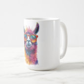 Lebhafte Lama Head Illustration - farbenfroh, einz Kaffeetasse (VorderseiteRechts)