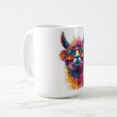 Lebhafte Lama Head Illustration - farbenfroh, einz Kaffeetasse (Vorderseite Links)