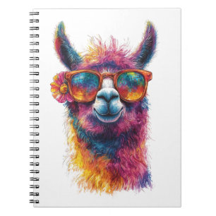 Lebhafte Lama Head Illustration - farbenfroh, einz Notizblock