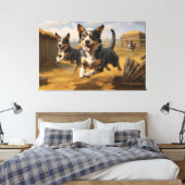 Lebhafte Lancashire Heeler verfolgt Leinwanddruck (Insitu (Schlafzimmer))