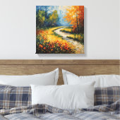 Lebhafte Landschaft des Blumenweges Leinwanddruck (Insitu (Schlafzimmer))