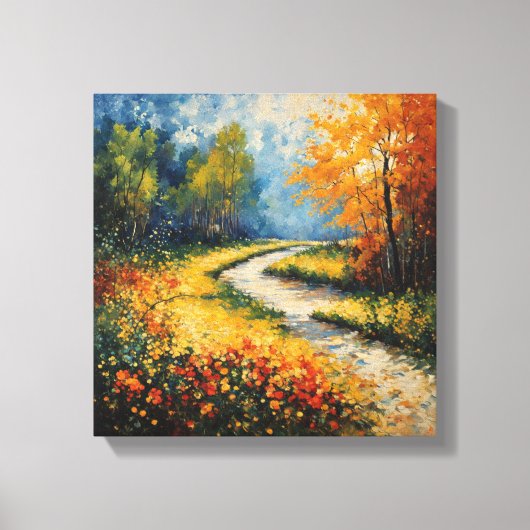 Lebhafte Landschaft des Blumenweges Leinwanddruck (Vorderseite)