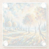 Lebhafte Landschaft Glasuntersetzer (Rückseite)