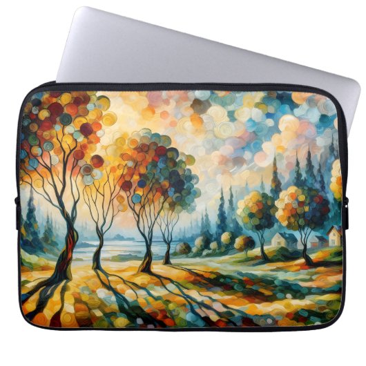 Lebhafte Landschaft Laptopschutzhülle (Vorderseite)