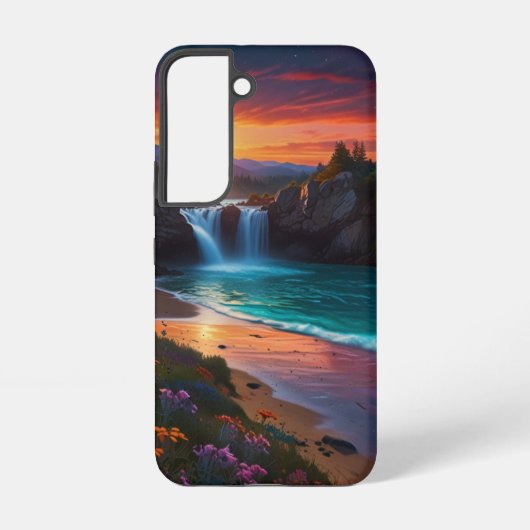 Lebhafte Landschaft mit Wasserfall-Handy-Fall Samsung Galaxy Hülle (Rückseite)