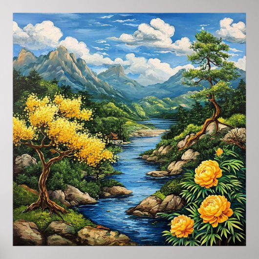Lebhafte Landschaft Poster (Vorne)