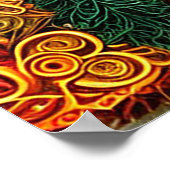 Lebhafte Landschaft von Strand und Bäumen Poster (Ecke)