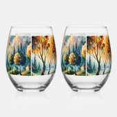 Lebhafte Landschaft Weinglas Ohne Stiel (Rechts)