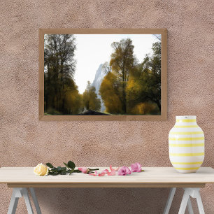 Lebhafte Landschaftsbilder im Herbst des Waldes Fotodruck