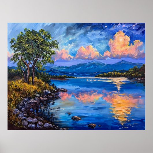 Lebhafte Landschaftsszene Poster (Vorne)