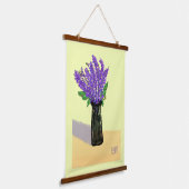 Lebhafte Lavendel-Blume, Inspirierte Natur Wandteppich Mit Holzrahmen (Gewinkelt)