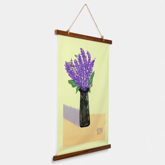 Lebhafte Lavendel-Blume, Inspirierte Natur Wandteppich Mit Holzrahmen (Gewinkelt)