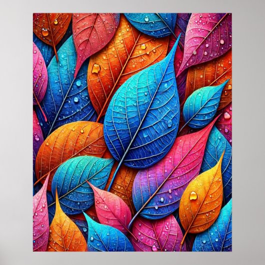 Lebhafte Leaf Art - farbenfrohe Natur Design Poster (Vorne)