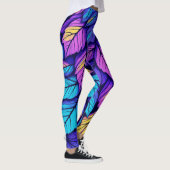 Lebhafte Leaf-farbenfrohe Natur Leggings (Rechts)