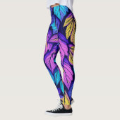 Lebhafte Leaf-farbenfrohe Natur Leggings (Links)