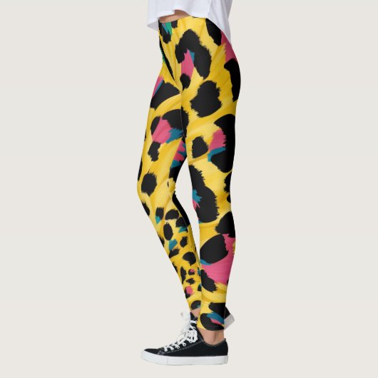 Lebhafte Leggings aus gelbem Leopard (Links)