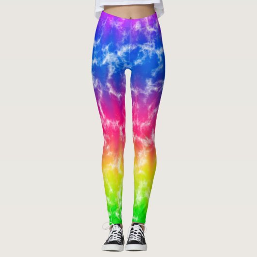 Lebhafte Leggings der Gefärbte Krawatte (Vorderseite)