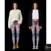 Lebhafte Leggings mit karriertem Komfort