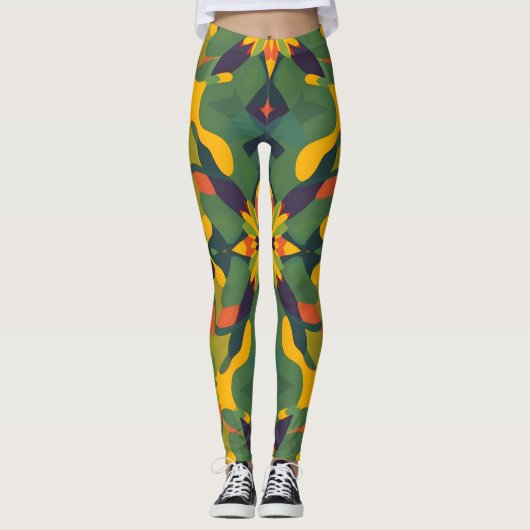 Lebhafte Leggings nahtloser Muster - Fett Zuhause- (Vorderseite)