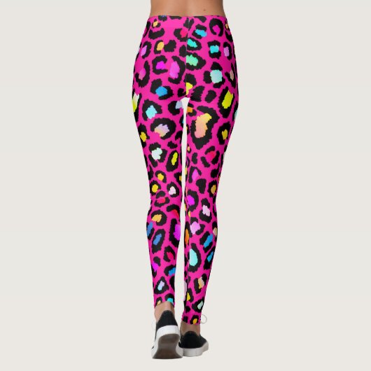 Lebhafte Leopard Print-Leggings Leggings (Rückseite)