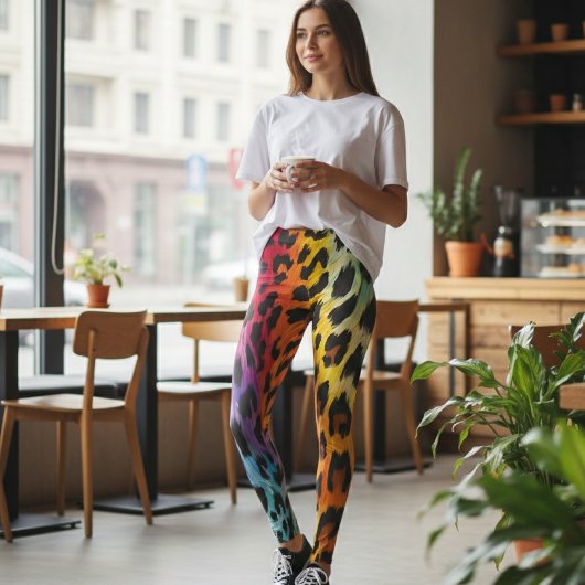 Lebhafte Leopard Print-Leggings Leggings