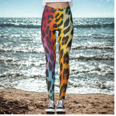 Lebhafte Leopard Print-Leggings Leggings