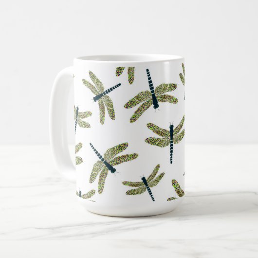 Lebhafte Libellen-Tasse Kaffeetasse (Vorderseite Links)