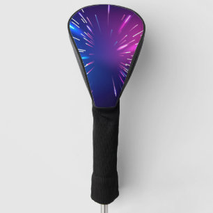Lebhafte Lichtstrahlen rosa blau Golf Headcover