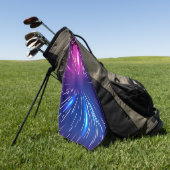 Lebhafte Lichtstrahlen rosa blau Golfhandtuch (Gras)