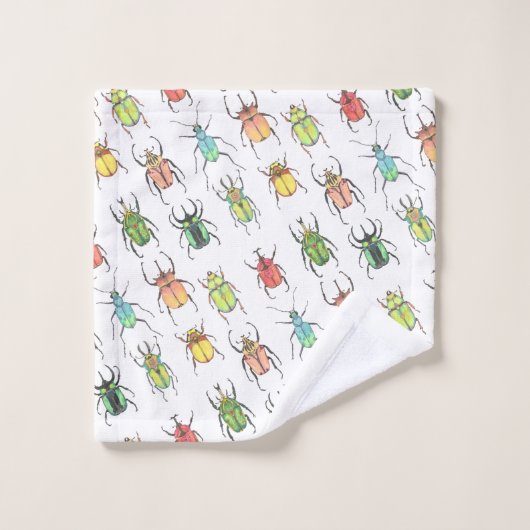 Lebhafte Liebe Bugs Wasserfarbenkäfer Badhandtuch Set (Waschlappen)