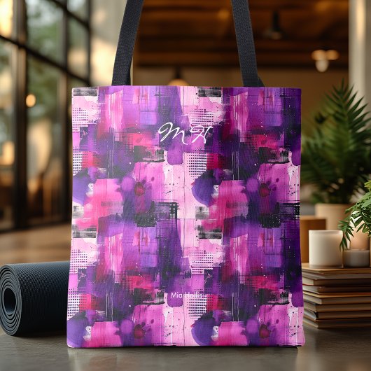 Lebhafte Lila Abstrakte Personalisierte Tote Tasch Tasche
