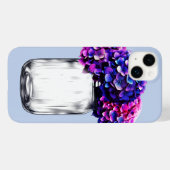 Lebhafte Lila Blaupink-Hydrangea Case-Mate iPhone Hülle (Rückseite (Horizontal))