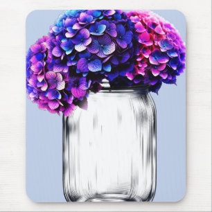 Lebhafte Lila Blaupink-Hydrangea Mousepad