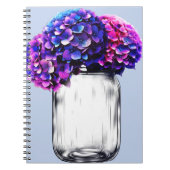 Lebhafte Lila Blaupink-Hydrangea Notizblock (Vorderseite)