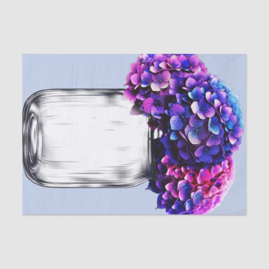 Lebhafte Lila Blaupink-Hydrangea Seidenpapier (Vorderseite)