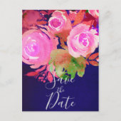 Lebhafte Lila Moderne Frühlingsflora Save the Date Ankündigungspostkarte (Vorderseite)