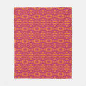 Lebhafte Lila Orange Ethnic Mosaic Geometric Fleecedecke (Vorderseite)