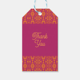 Lebhafte Lila Orange Ethnic Mosaic Geometric Geschenkanhänger