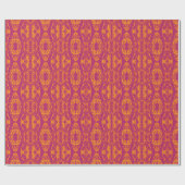 Lebhafte Lila Orange Ethnic Mosaic Geometric Geschenkpapier (Flach)
