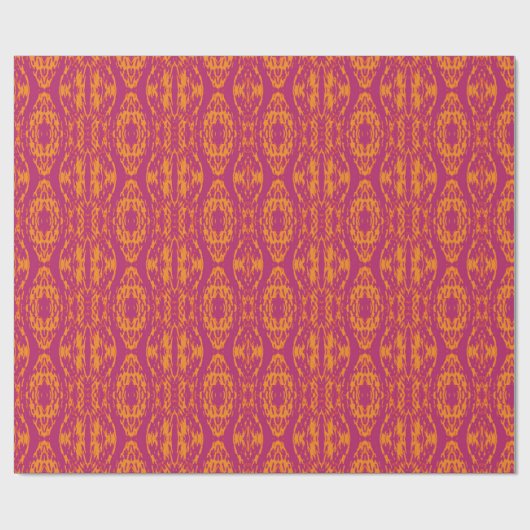 Lebhafte Lila Orange Ethnic Mosaic Geometric Geschenkpapier (Flach)