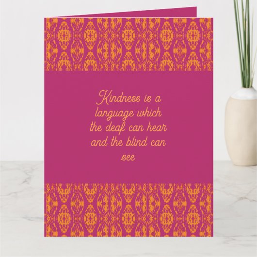 Lebhafte Lila Orange Ethnic Mosaic Geometric Karte (Vorderseite)